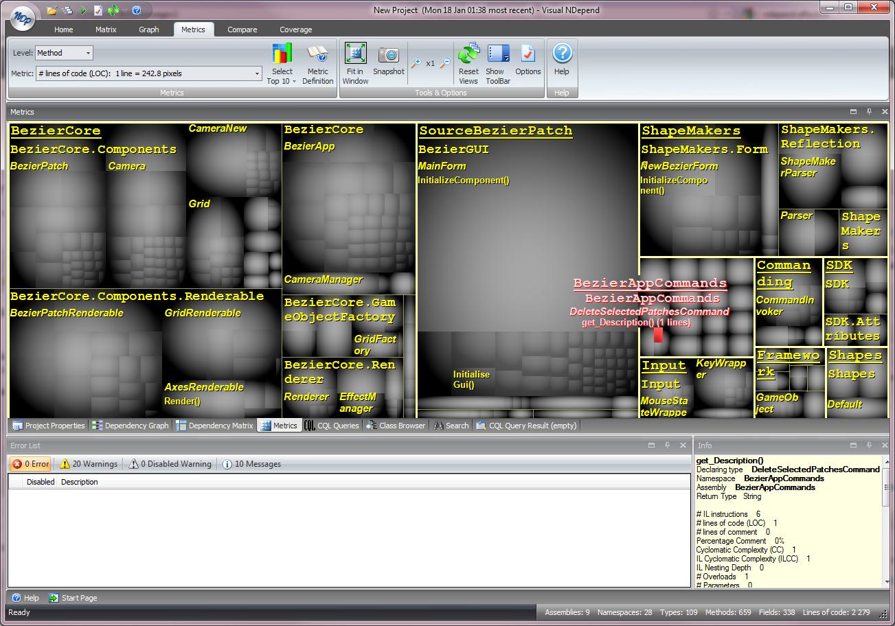 NDepend application screenshot